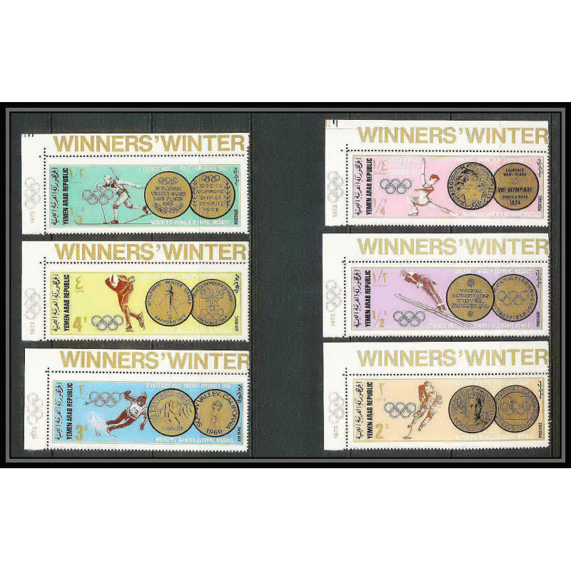 223a - YAR (nord Yemen) MNH ** Mi N°761/766 A jeux olympiques olympic games sapporo gold médalists killy fleming 