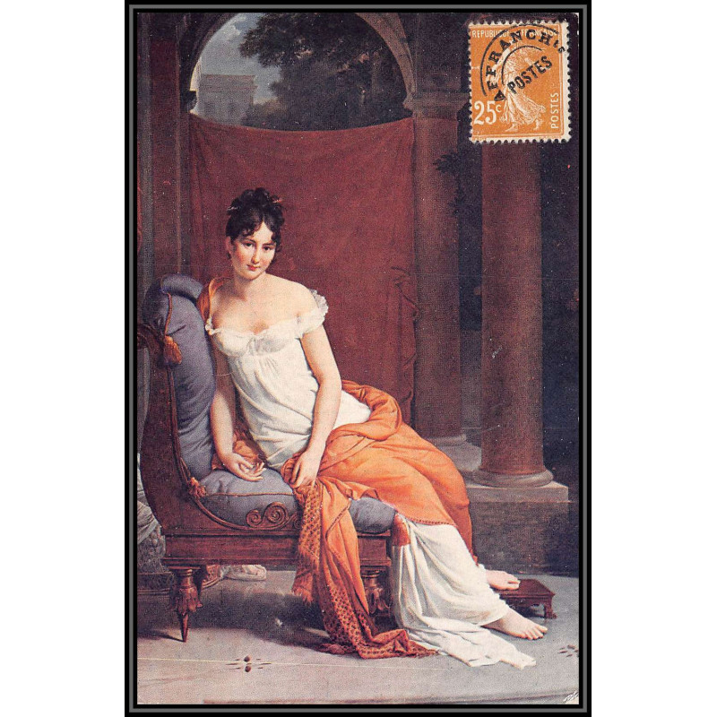 17889 préo préoblitéré N°57 pour bruxelles BELGIQUE 1927 ? carte postale madame recamier Tableau Painting france