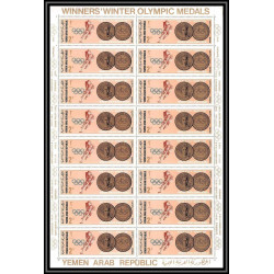 223c - YAR (nord Yemen) MNH ** Mi N°761/766 A jeux olympiques olympic games grenoble feuilles sheets coubertin