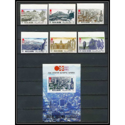 225a Ras al khaima MNH ** N°600/605 B bloc 109 B jeux olympiques olympic games Non dentelé imperf SAPPORO 72