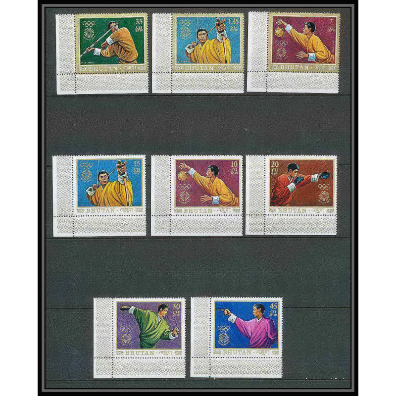 227a - bhutan (bouthan) Mi ** MNH N°514/521 A jeux olympiques olympic games munich 72