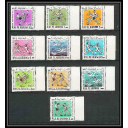 228 - Ras al khaima MNH ** Mi N°113/122 A pan arab games boxe boxing Football (Soccer) escrime fencing overprint