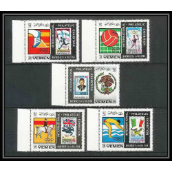 229c - Yemen kingdom MNH ** Mi N°627/631 A jeux olympiques olympic games mexico 68 efimex 68 jumping Football Soccer