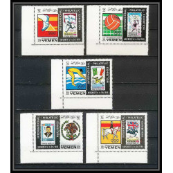 229d - Yemen kingdom MNH ** Mi N°627/631 A jeux olympiques olympic games mexico 68 efimex 68 jumping Football Soccer