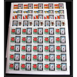 229f Yemen kingdom MNH ** Mi N°627/631 A jeux olympiques olympic games mexico 68 efimex 68 feuilles sheets SOCCER