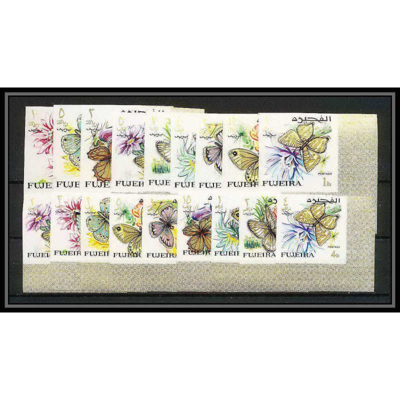 239 - Fujeira MNH ** Mi N°159/176 B papillons (butterflies papillon) Non dentelé imperf