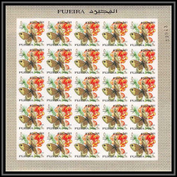 239B - Fujeira MNH ** Mi N°159/176 B papillons (butterflies papillon) Non dentelé imperf feuilles sheets 
