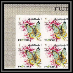 239c - Fujeira MNH ** Mi N°159/176 B bloc 4 papillons (butterflies papillon) Non dentelé imperf