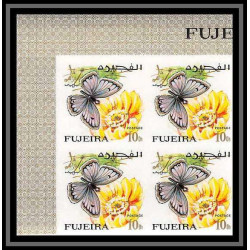239c - Fujeira MNH ** Mi N°159/176 B bloc 4 papillons (butterflies papillon) Non dentelé imperf