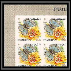 239c - Fujeira MNH ** Mi N°159/176 B bloc 4 papillons (butterflies papillon) Non dentelé imperf