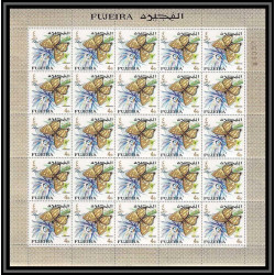 240b - Fujeira MNH ** Mi N°159/185 A papillons (butterflies papillon) feuilles sheets rarissime cote 500 euros