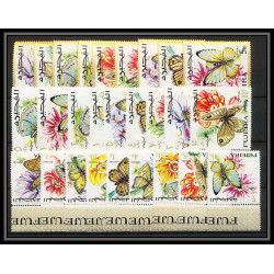240c - Fujeira MNH ** Mi N°159/185 A papillons (butterflies papillon) bord de feuille complet