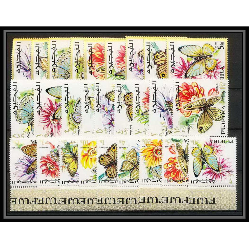240c - Fujeira MNH ** Mi N°159/185 A papillons (butterflies papillon) bord de feuille complet