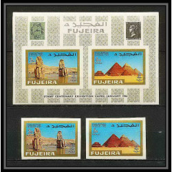 241a - Fujeira MNH ** Mi N°49/57 B + bloc 2 B Egypte (le caire cairo) egypt Non dentelé imperf cote 51 euros