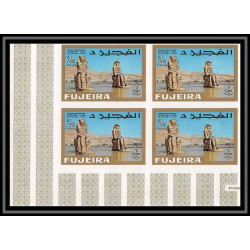 241c - Fujeira MNH ** Mi N°49/57 B bloc 4 Egypte (le caire cairo) egypt Non dentelé imperf cote 68 euros