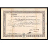 51190 certificat de jouissance girard caisse de l'economie nationale paris 1891 Document