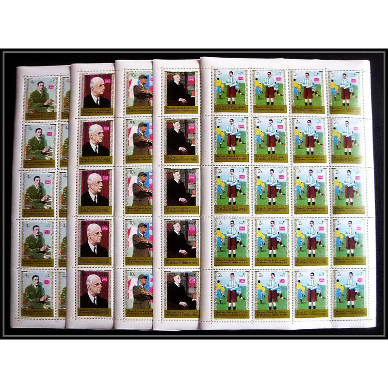 253b - Yemen kingdom MNH ** Mi N°1159/1163 A De gaulle feuilles sheets