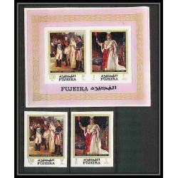 254 - Fujeira MNH ** Mi BLOC N°16 B Non dentelé imperf Napoléon + TIMBRES BLOC
