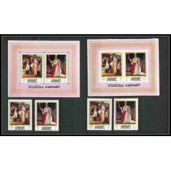 254b fujeira Mi** BLOC N°16 A/B + TIMBRES Napoléon Non dentelé imperf