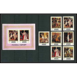 254c - Fujeira MNH ** Mi N°417/423 B + bloc 16 B Non dentelé imperf BLOC Napoléon 