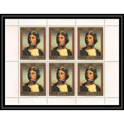 255o - sharjah MNH ** Mi N°622/631 A Napoléon Tableau tableaux paintings feuilles sheets LE DERNIER