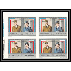 256f - Fujeira MNH ** Mi N°628/632 B De gaulle adenauer churchill kennedy Non dentelé imperf bloc 4