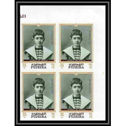 263b - Fujeira MNH ** Mi N°424/430 B De gaulle roosevelt leclerc Non dentelé imperf bloc 4
