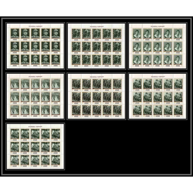264c - Fujeira MNH ** Mi N°424/430 A De gaulle roosevelt leclerc churchill feuilles sheets