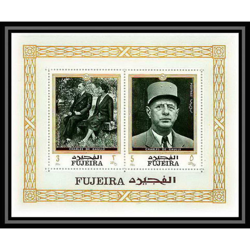 265 - Fujeira MNH ** Mi bloc N°19 A De gaulle 