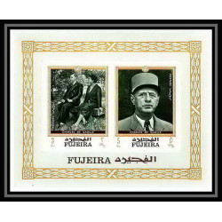 266 - Fujeira MNH ** Mi bloc N°19 B De gaulle Non dentelé imperf