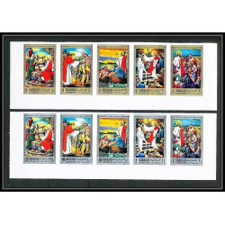 268a - sharjah MNH ** Mi N°759/768 B life of Jésus-Christ religion Non dentelé imperf