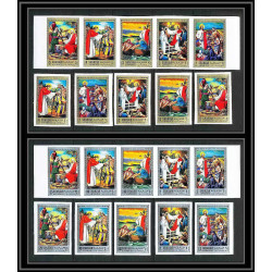 268b - sharjah MNH ** Mi N°759/768 B life of Jésus-Christ religion Non dentelé imperf bande + timbres
