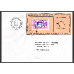 71541 porte timbre complet 18 gorfou manchot oiseaux birds collectionnez les plis des terres australes taaf lettre cover