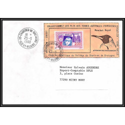 71541 porte timbre complet 18 gorfou manchot oiseaux birds collectionnez les plis des terres australes taaf lettre cover