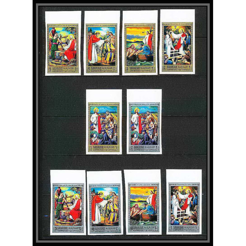 268e - sharjah MNH ** Mi N°759/768 B life of Jésus-Christ religion Non dentelé imperf