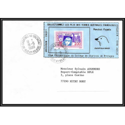 71542 porte timbre complet 18 gorfou manchot oiseaux birds collectionnez les plis des terres australes taaf lettre cover
