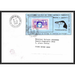 71542 porte timbre complet 18 gorfou manchot oiseaux birds collectionnez les plis des terres australes taaf lettre cover