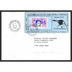 71542 porte timbre complet 18 gorfou manchot oiseaux birds collectionnez les plis des terres australes taaf lettre cover