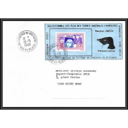 71542 porte timbre complet 18 gorfou manchot oiseaux birds collectionnez les plis des terres australes taaf lettre cover