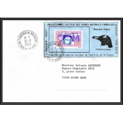 71542 porte timbre complet 18 gorfou manchot oiseaux birds collectionnez les plis des terres australes taaf lettre cover