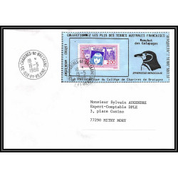 71542 porte timbre complet 18 gorfou manchot oiseaux birds collectionnez les plis des terres australes taaf lettre cover