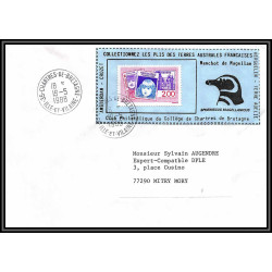 71542 porte timbre complet 18 gorfou manchot oiseaux birds collectionnez les plis des terres australes taaf lettre cover