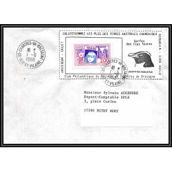 71543 porte timbre complet 18 gorfou manchot oiseaux birds collectionnez les plis des terres australes taaf lettre cover