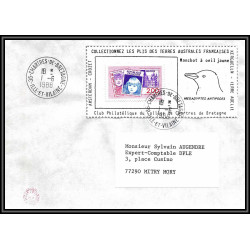 71543 porte timbre complet 18 gorfou manchot oiseaux birds collectionnez les plis des terres australes taaf lettre cover