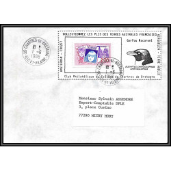 71543 porte timbre complet 18 gorfou manchot oiseaux birds collectionnez les plis des terres australes taaf lettre cover