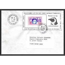 71543 porte timbre complet 18 gorfou manchot oiseaux birds collectionnez les plis des terres australes taaf lettre cover