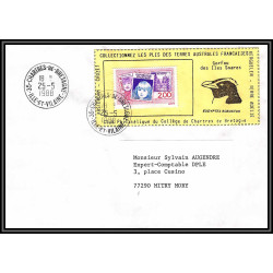 71544 porte timbre complet 18 gorfou manchot oiseaux birds collectionnez les plis des terres australes taaf lettre cover