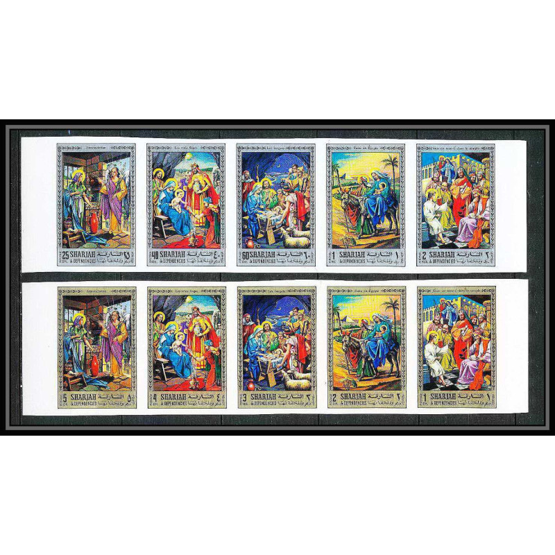 269 - sharjah MNH ** Mi N°737/746 B life of Jésus-Christ religion Non dentelé imperf