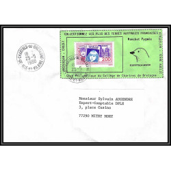 71545 porte timbre complet 18 gorfou manchot oiseaux birds collectionnez les plis des terres australes taaf lettre cover