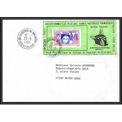 71545 porte timbre complet 18 gorfou manchot oiseaux birds collectionnez les plis des terres australes taaf lettre cover